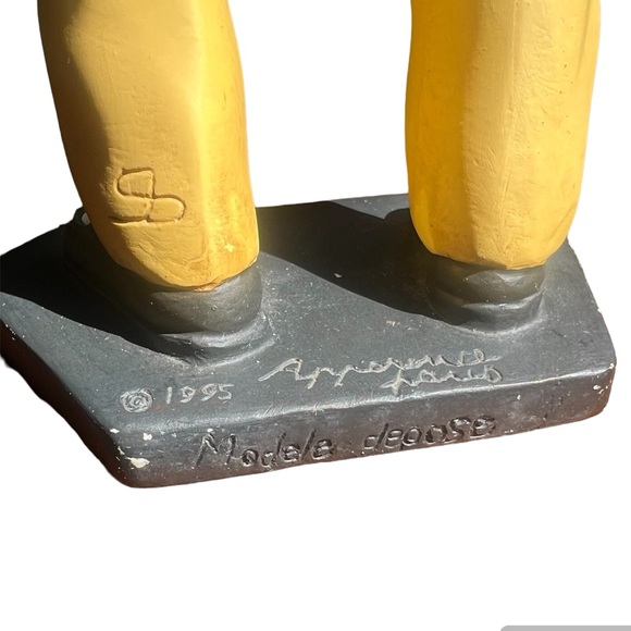 Jazz TRUMPET PLAYER FIGURINE 1995 Hand Painted Ceramic Modele Depose Collectible - Picture 10 of 10